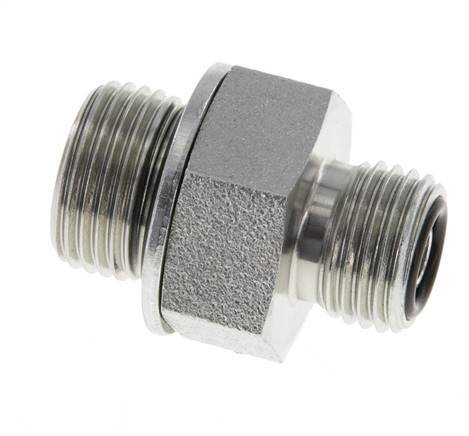 UNF 9/16''-18 x G 3/8'' Zinc plated Steel Double Nipple ORFS 630 Bar - Hydraulic