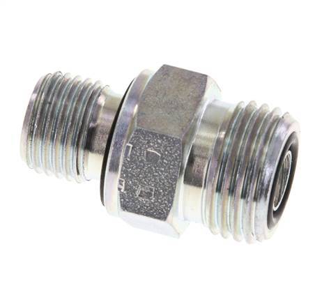UN 11/16''-16 x G 1/4'' Zinc plated Steel Double Nipple ORFS 630 Bar - Hydraulic