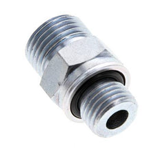 UN 11/16''-16 x M14x1.5 Zinc plated Steel Double Nipple ORFS 630 Bar - Hydraulic