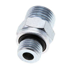 UN 11/16''-16 x M14x1.5 Zinc plated Steel Double Nipple ORFS 630 Bar - Hydraulic