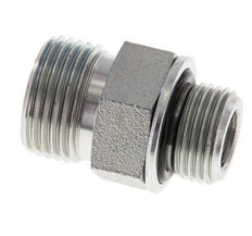 UN 13/16''-16 x G 3/8'' Zinc plated Steel Double Nipple ORFS 630 Bar - Hydraulic