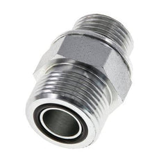 UNS 1''-14 x G 1/2'' Zinc plated Steel Double Nipple ORFS 400 Bar - Hydraulic