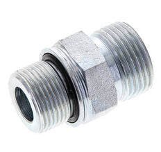 UNS 1''-14 x M22x1.5 Zinc plated Steel Double Nipple ORFS 400 Bar - Hydraulic