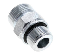UNS 1''-14 x M22x1.5 Zinc plated Steel Double Nipple ORFS 400 Bar - Hydraulic