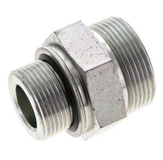 UN 1-11/16''-12 x M33x2 Zinc plated Steel Double Nipple ORFS 250 Bar - Hydraulic