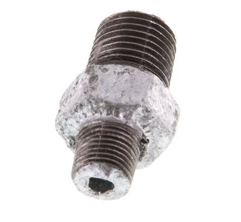 R 1/4'' x R 1/8'' Zinc plated Cast iron Double Nipple 25 Bar