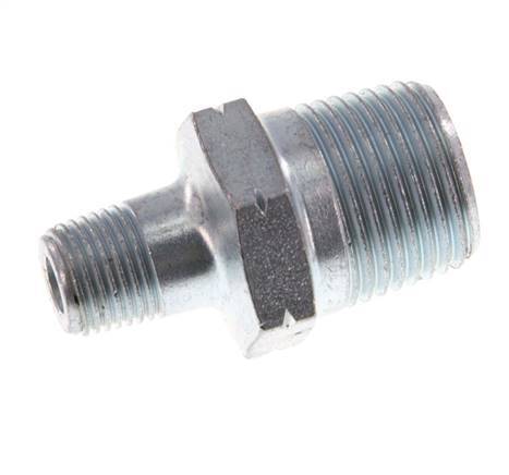 R 3/8'' x R 1/8'' Zinc plated Cast iron Double Nipple 25 Bar