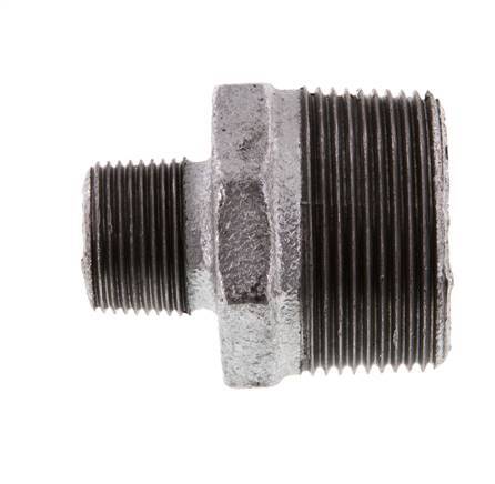 R 1 1/2'' x R 3/4'' Zinc plated Cast iron Double Nipple 25 Bar