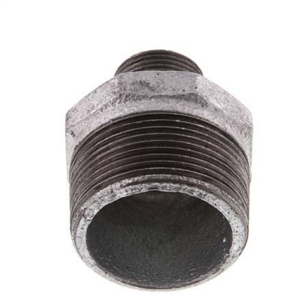 R 1 1/2'' x R 3/4'' Zinc plated Cast iron Double Nipple 25 Bar