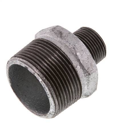 R 1 1/2'' x R 3/4'' Zinc plated Cast iron Double Nipple 25 Bar