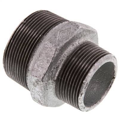 R 2'' x R 1 1/2'' Zinc plated Cast iron Double Nipple 25 Bar