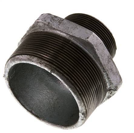 R 3'' x R 2'' Zinc plated Cast iron Double Nipple 25 Bar
