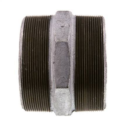 R 4'' Zinc plated Cast iron Double Nipple 25 Bar