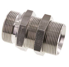 G 1 1/2'' Stainless steel Bulkhead Double nipple 190 Bar - Hydraulic