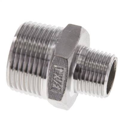 1/2'' NPT x 1'' NPT Stainless steel Double Nipple 16 Bar
