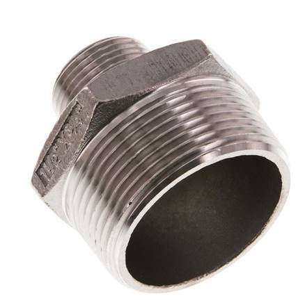 R 1 1/2'' x R 3/4'' Stainless steel Double Nipple 16 Bar
