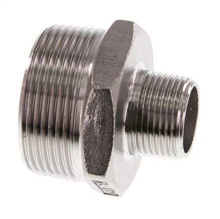 R 1 1/2'' x R 3/4'' Stainless steel Double Nipple 16 Bar