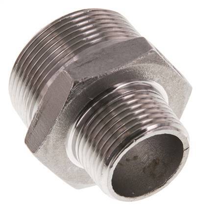 R 1 1/2'' x R 1'' Stainless steel Double Nipple 16 Bar