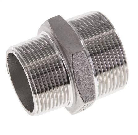 1 1/4'' NPT x 1 1/2'' NPT Stainless steel Double Nipple 16 Bar