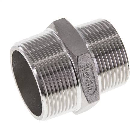 1 1/4'' NPT x 1 1/2'' NPT Stainless steel Double Nipple 16 Bar