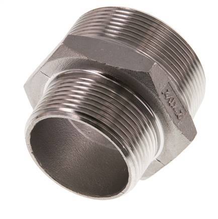 R 2'' x R 1 1/2'' Stainless steel Double Nipple 16 Bar