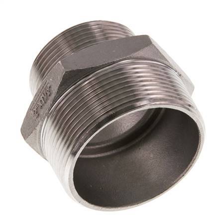 R 2'' x R 1 1/2'' Stainless steel Double Nipple 16 Bar
