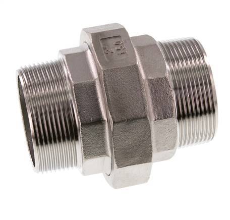 R 2'' Stainless steel Double Nipple 3-pieces with Conically sealing 16 Bar