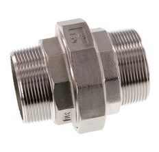R 2'' Stainless steel Double Nipple 3-pieces with Conically sealing 16 Bar