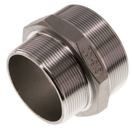 R 3'' x R 2 1/2'' Stainless steel Double Nipple 16 Bar