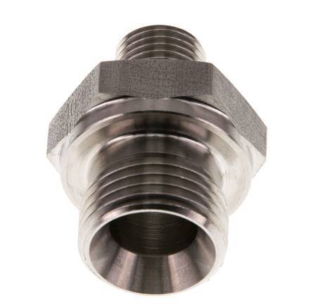 G 1/2'' x G 1/4'' Stainless steel Double Nipple 400 Bar - Hydraulic