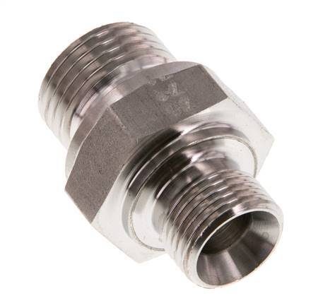 G 1/2'' x G 3/8'' Stainless steel Double Nipple 400 Bar - Hydraulic
