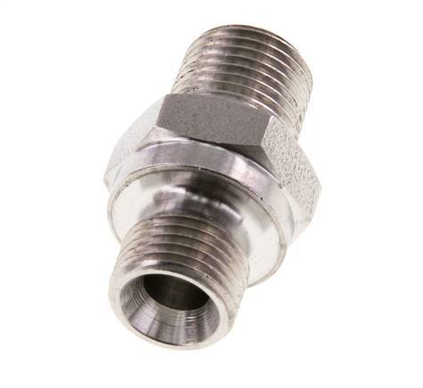 1/8'' NPT x G 1/8'' Stainless steel Double Nipple 40 Bar - Hydraulic