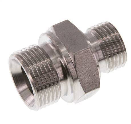 G 3/4'' x G 1/2'' Stainless steel Double Nipple 400 Bar - Hydraulic