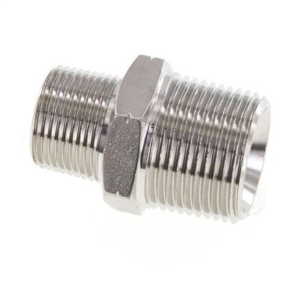 3/4'' NPT x 1'' NPT Stainless steel Double Nipple 140 Bar - Hydraulic