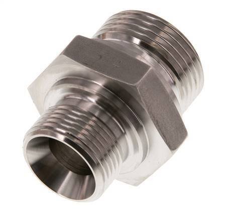 G 1'' x G 3/4'' Stainless steel Double Nipple 345 Bar - Hydraulic