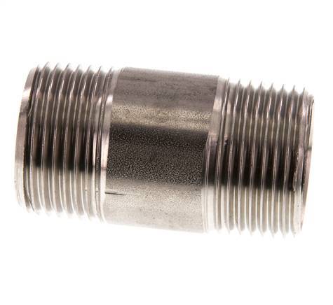 R 1'' Stainless steel Double Pipe Nipple 20 Bar DIN 2982 - 60mm