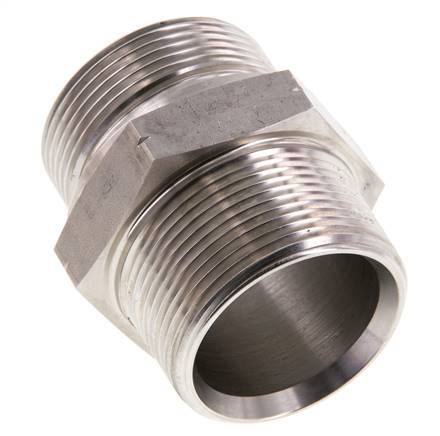 1 1/2'' NPT x G 1 1/2'' Stainless steel Double Nipple 40 Bar - Hydraulic