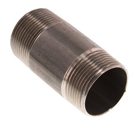 R 1 1/4'' Stainless steel Double Pipe Nipple 20 Bar DIN 2982 - 80mm