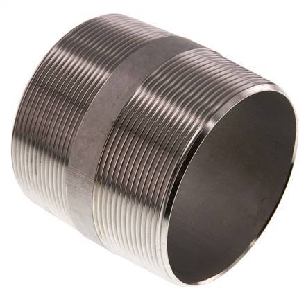 R 3'' Stainless steel Double Pipe Nipple 20 Bar DIN 2982 - 80mm