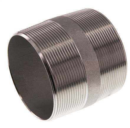 R 3'' Stainless steel Double Pipe Nipple 20 Bar DIN 2982 - 80mm