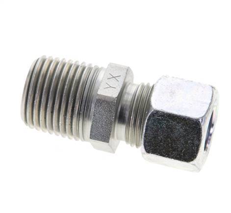 1/2'' NPT Male x 12L Zinc plated Steel Straight Cutting Ring 315 Bar DIN 2353