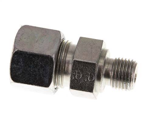 G 1/4'' Male x 12S Zinc plated Steel Straight Cutting Ring 630 Bar DIN 2353