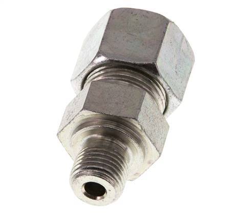 G 1/4'' Male x 12S Zinc plated Steel Straight Cutting Ring 630 Bar DIN 2353