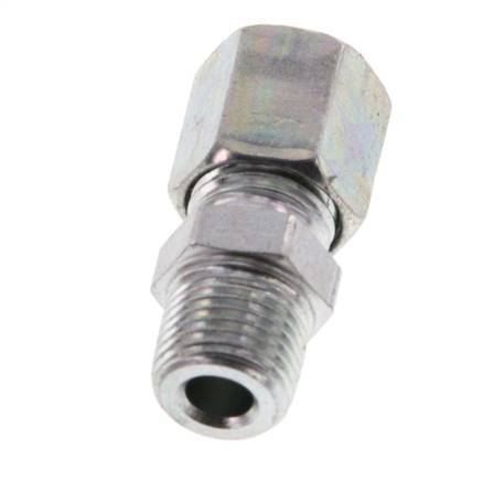 R 1/8'' Male x 6LL Zinc plated Steel Straight Cutting Ring 100 Bar DIN 2353 [5 Pieces]