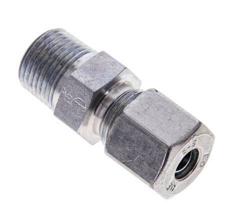 3/8'' NPT Male x 8S Zinc plated Steel Straight Cutting Ring 630 Bar DIN 2353