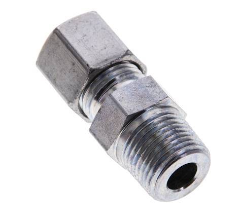 3/8'' NPT Male x 8S Zinc plated Steel Straight Cutting Ring 630 Bar DIN 2353