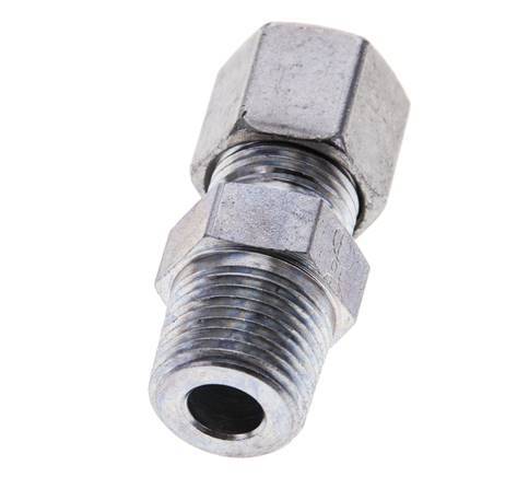 3/8'' NPT Male x 8S Zinc plated Steel Straight Cutting Ring 630 Bar DIN 2353