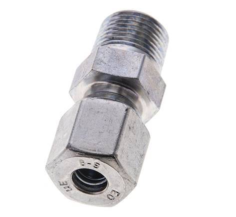 3/8'' NPT Male x 8S Zinc plated Steel Straight Cutting Ring 630 Bar DIN 2353