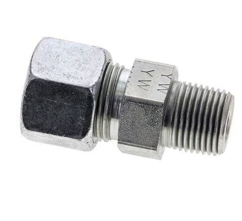 3/8'' NPT Male x 12S Zinc plated Steel Straight Cutting Ring 630 Bar DIN 2353