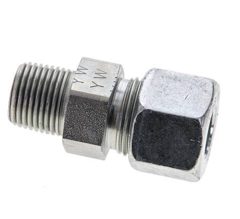 3/8'' NPT Male x 12S Zinc plated Steel Straight Cutting Ring 630 Bar DIN 2353